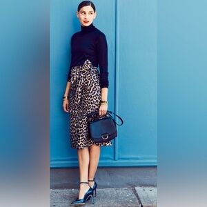 J Crew Leopard A-Line Skirt (6)